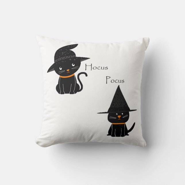 Hocus Pocus Black Cats Throw Pillow (Front)