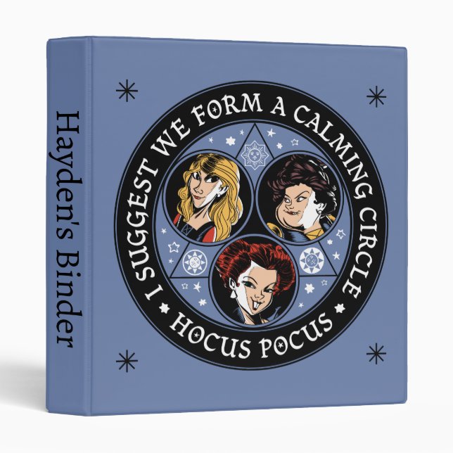 Hocus Pocus Calming Circle Spellbound Fun 3 Ring Binder (Front/Spine)