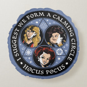 Hocus Pocus Calming Circle Spellbound Fun Round Pillow