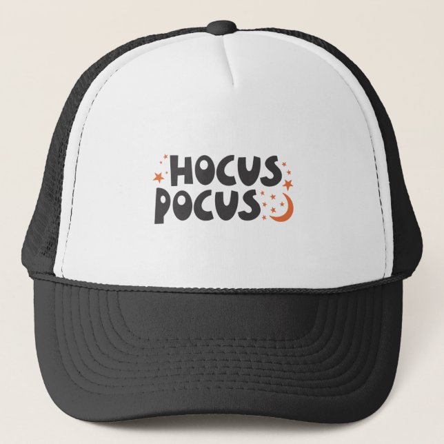 Hocus Pocus cat pumpkin halloween spooky Trucker Hat (Front)