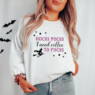 Hocus Pocus Coffee Focus Purple Womens Halloween Sweatshirt