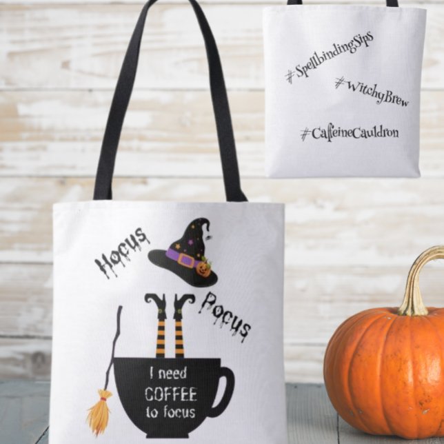 Hocus Pocus Coffee to Focus Halloween Tote Bag (Creator Uploaded)