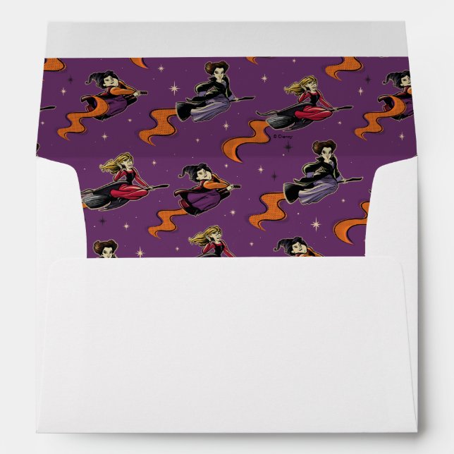 Hocus Pocus Flying Witches Pattern Envelope (Back (Bottom))