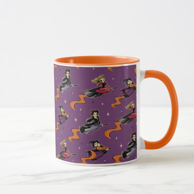 Hocus Pocus Flying Witches Pattern Mug (Right)