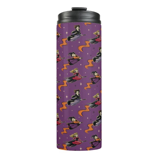 Hocus Pocus Flying Witches Pattern Thermal Tumbler (Front)