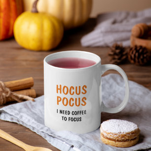 Hocus Pocus Funny Halloween Quote   Orange  Coffee Mug