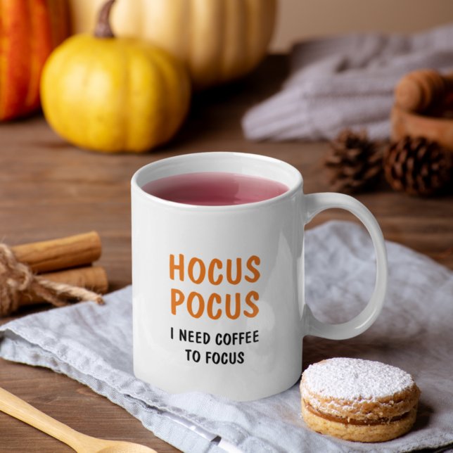 Hocus Pocus Funny Halloween Quote | Orange  Coffee Mug (Creator Uploaded)