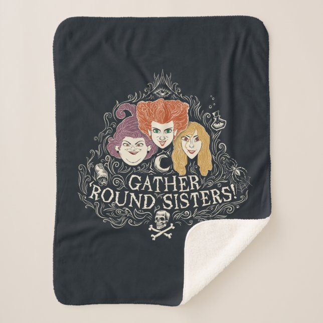 Hocus Pocus Gather 'Round Sisters Sherpa Blanket (Front)