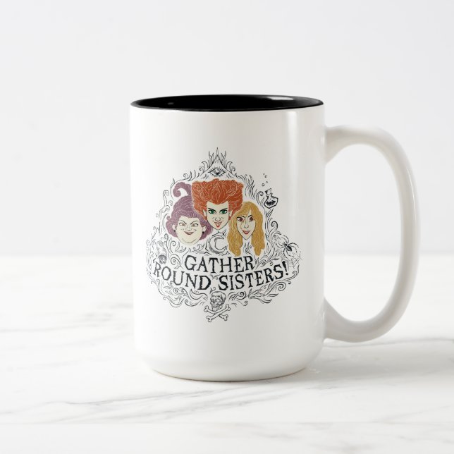 Hocus Pocus Gather 'Round Sisters Two-Tone Coffee Mug (Right)