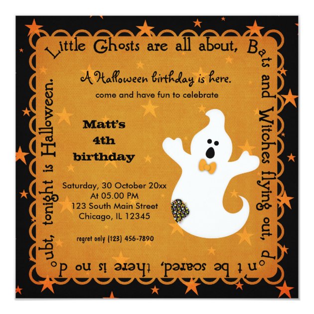 Hocus Pocus Ghost Birthday Invitation