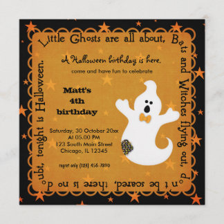 Hocus Pocus Ghost Birthday Invitation