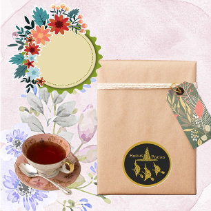 Hocus Pocus Golden Witches on Broom Spooky Scary Classic Round Sticker