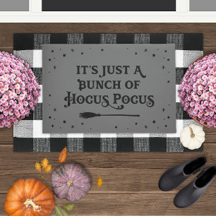Hocus Pocus Gray Halloween Quote Doormat