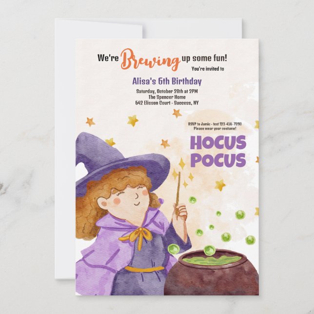 Hocus Pocus Halloween Birthday Invitation (Front)