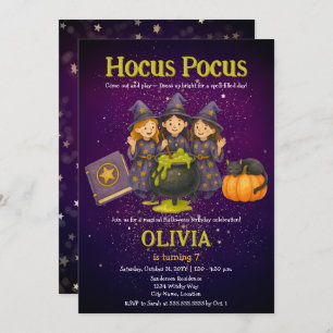 Hocus Pocus Halloween Birthday Party Invitation