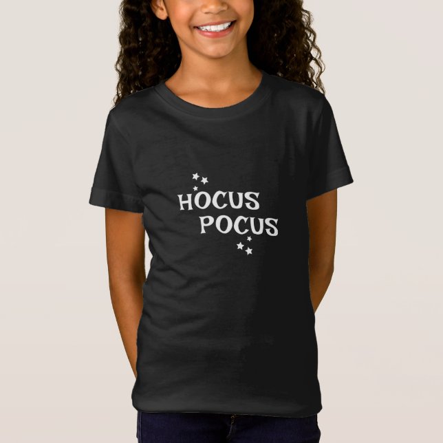 Hocus Pocus Halloween Girly Black T-Shirt (Front)