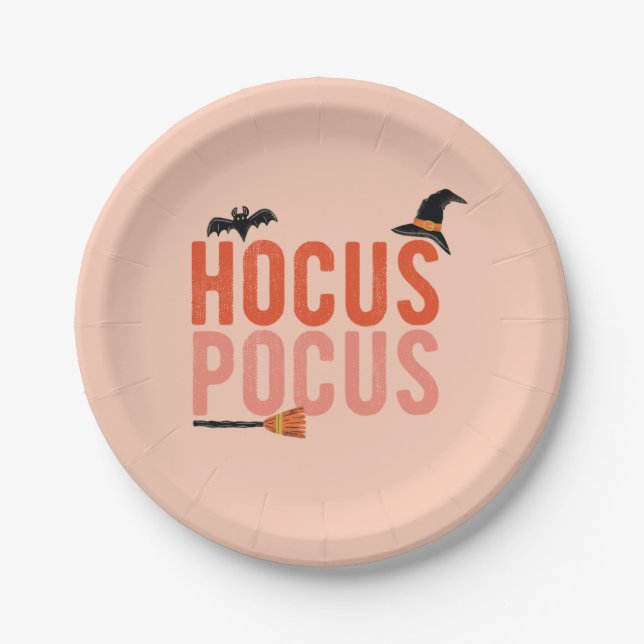 Hocus Pocus Halloween Paper Plates (Front)