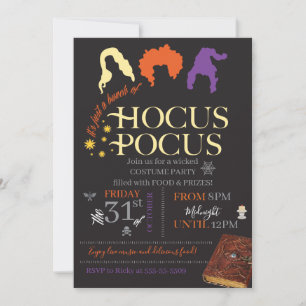 Hocus Pocus Halloween Party Invitation
