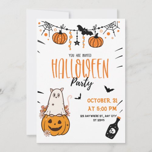 Hocus Pocus Halloween party invitation card