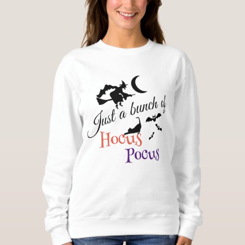 Hocus Pocus Halloween Quote Elegant Womens White Sweatshirt