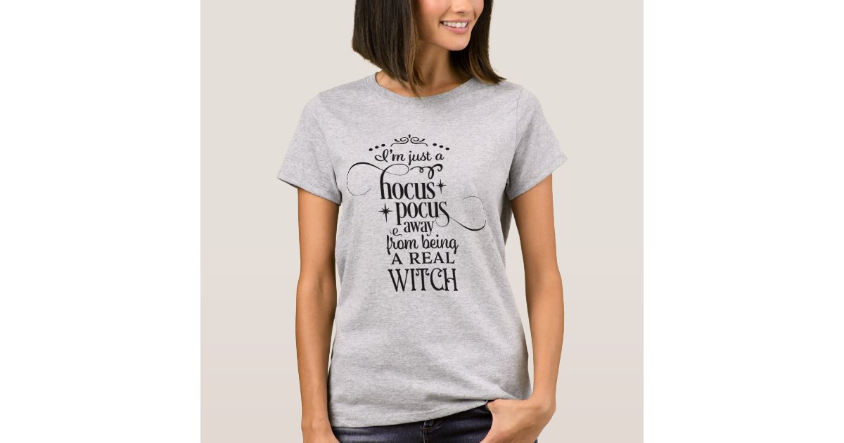 Womens Hocus Pocus I Need Coffee to Focus Tshirt Funny Halloween Witch Tee