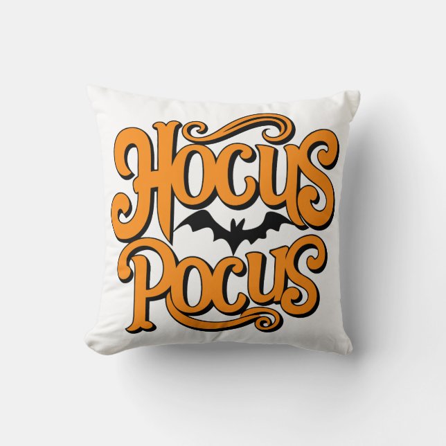 Hocus Pocus Halloween Throw Pillow (Front)