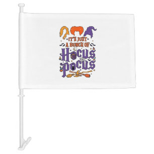 Hocus Pocus Halloween Witches Cauldron Broom Cat M Car Flag