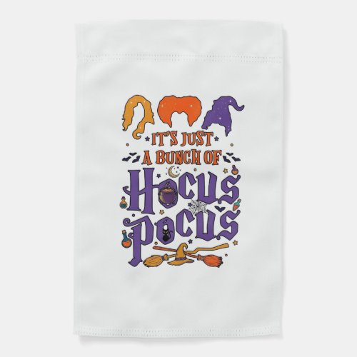 Hocus Pocus Halloween Witches Cauldron Broom Cat M Garden Flag