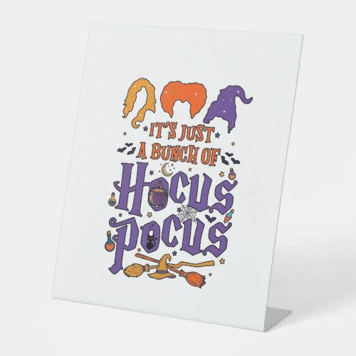 Hocus Pocus Halloween Witches Cauldron Broom Cat M Pedestal Sign