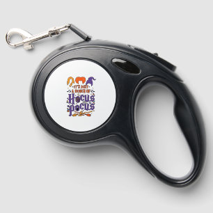 Hocus Pocus Halloween Witches Cauldron Broom Cat M Retractable Pet Leash