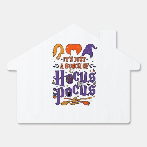 Hocus Pocus Halloween Witches Cauldron Broom Cat M Sign