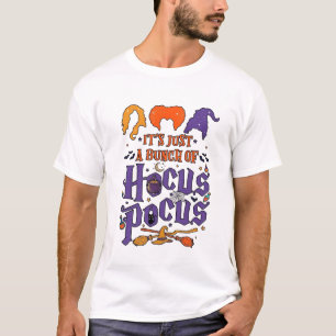 Hocus Pocus Halloween Witches Cauldron Broom Cat M T-Shirt