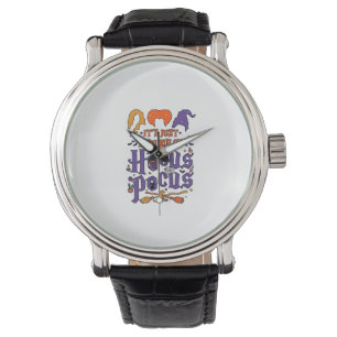 Hocus Pocus Halloween Witches Cauldron Broom Cat M Watch