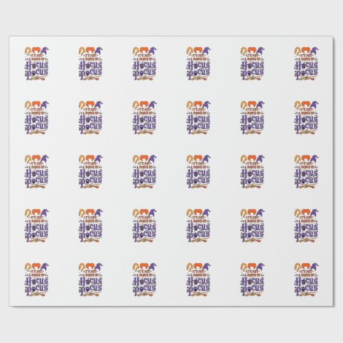Hocus Pocus Halloween Witches Cauldron Broom Cat M Wrapping Paper