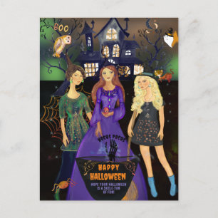 HOCUS POCUS HALLOWEEN WITCHES POSTCARD