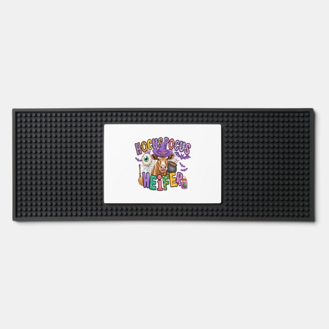 Hocus Pocus Heifer Halloween Cow Bar Mat (Front)
