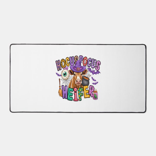 Hocus Pocus Heifer Halloween Cow Desk Mat (Front)