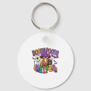 Hocus Pocus Heifer Halloween Cow Keychain