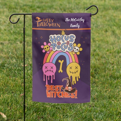 Hocus Pocus _ Hippie Groovy Halloween Garden Flag