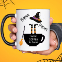 Hocus Pocus I Need Coffee to Focus Halloween Mug