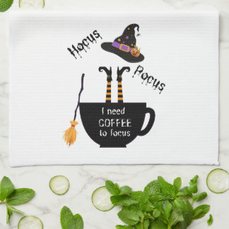 Hocus Pocus I Need Coffee to Focus Kitchen Towel
