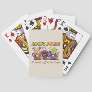 Hocus Pocus - I Need Coffee To Focus Poker Cards