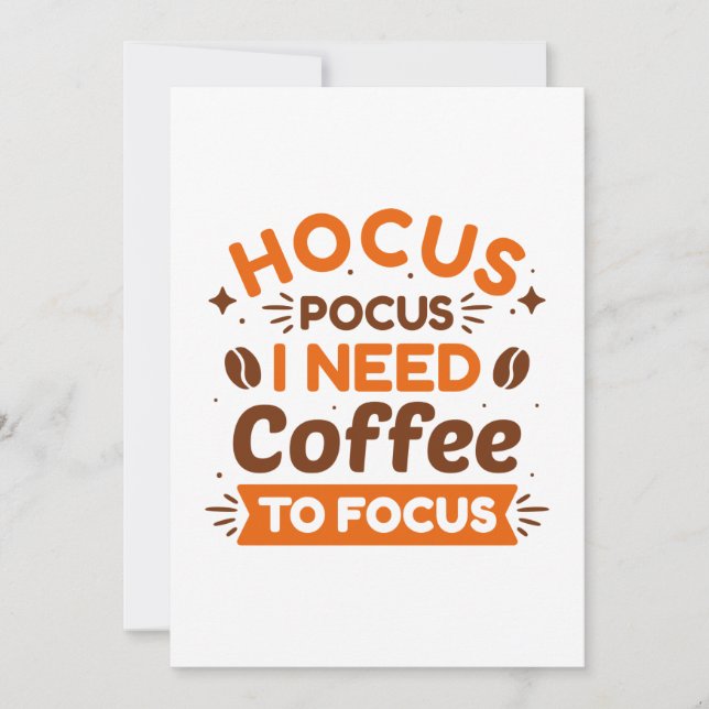 Hocus Pocus I Need Coffee To Focus Thank You Card (Front)
