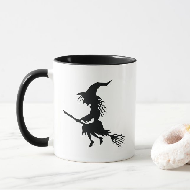 Hocus Pocus I need Coffee to Focus Witch Halloween Mug (With Donut)