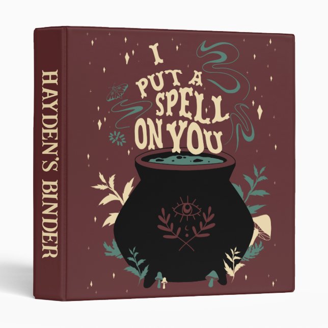 Hocus Pocus I Put a Spell on You Cauldron 3 Ring Binder (Front/Spine)