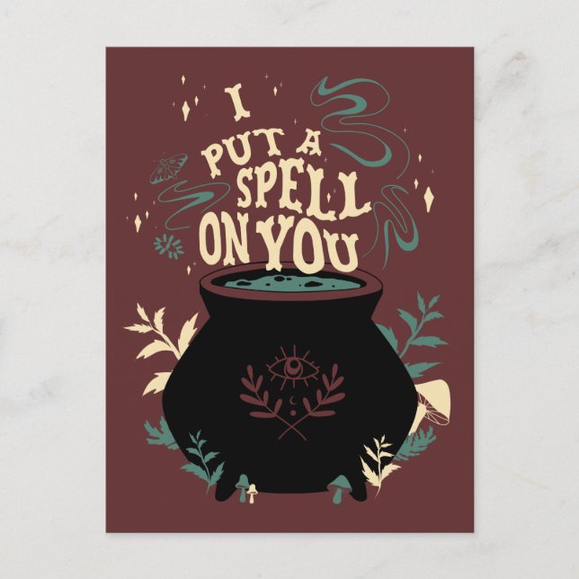 Hocus Pocus I Put a Spell on You Cauldron Postcard (Front)