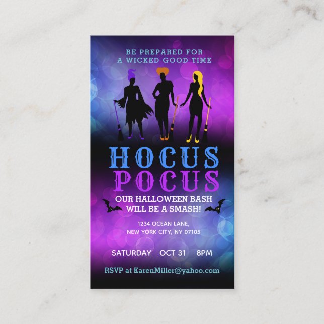 Hocus Pocus Invitations Business Cards (Front)