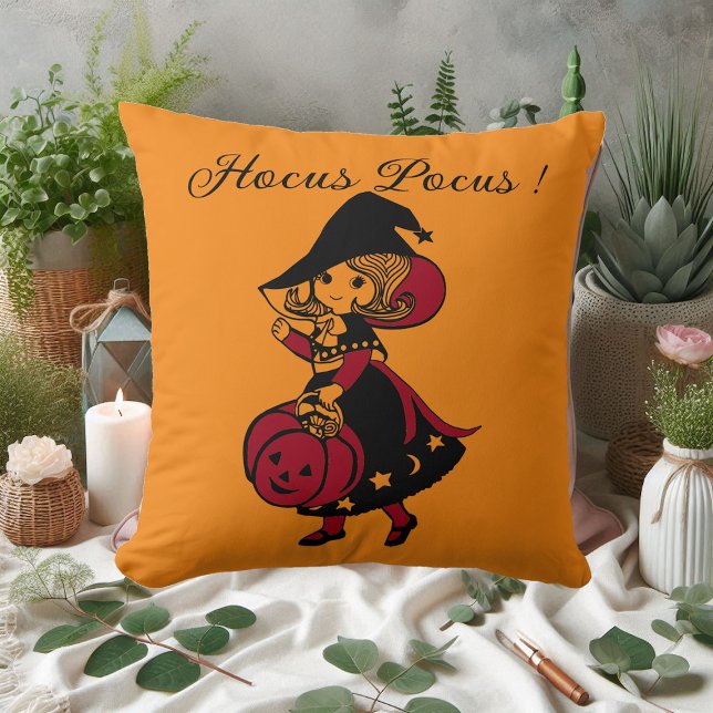 Hocus Pocus Little Witch Jack O Lantern Spooky Fun Throw Pillow (Hocus Pocus Little Witch Jack O Lantern Spooky Fun Throw Pillow)