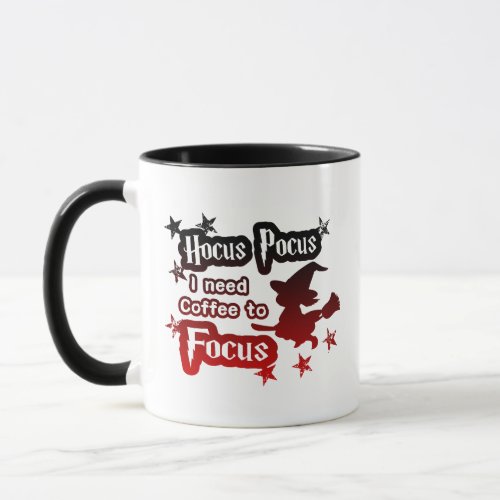 Hocus Pocus Magic Focus Modern Red  Black Mug