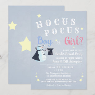 Hocus Pocus Magic Snowman Winter Gender Reveal Invitation